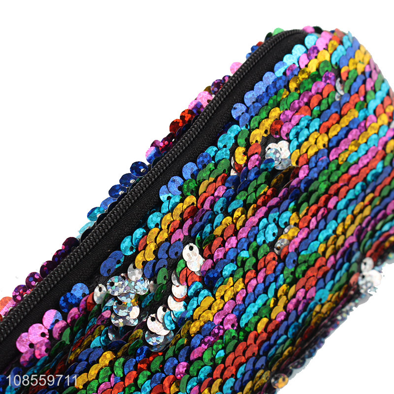 Hot selling sequined pencil bag pencil pouch for school office