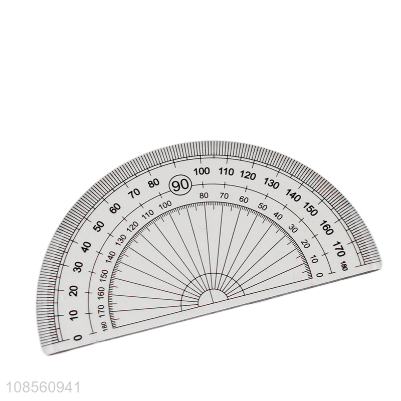 Wholesale 4pcs clear plastic ruler math set with protractor