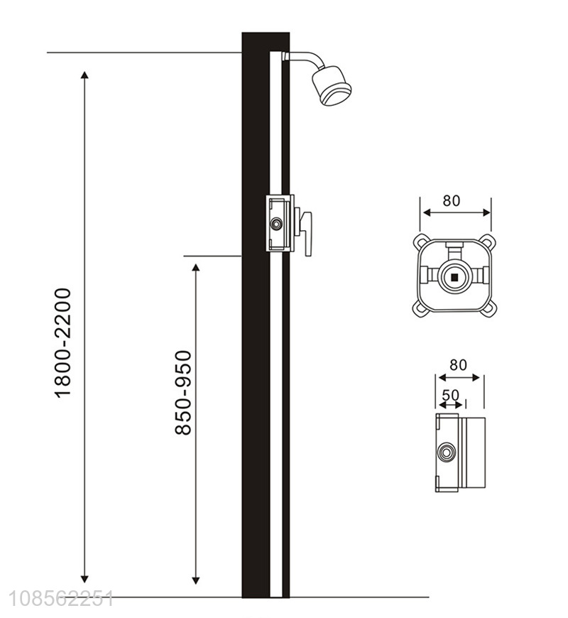 Top selling concealed two-function bathroom valve