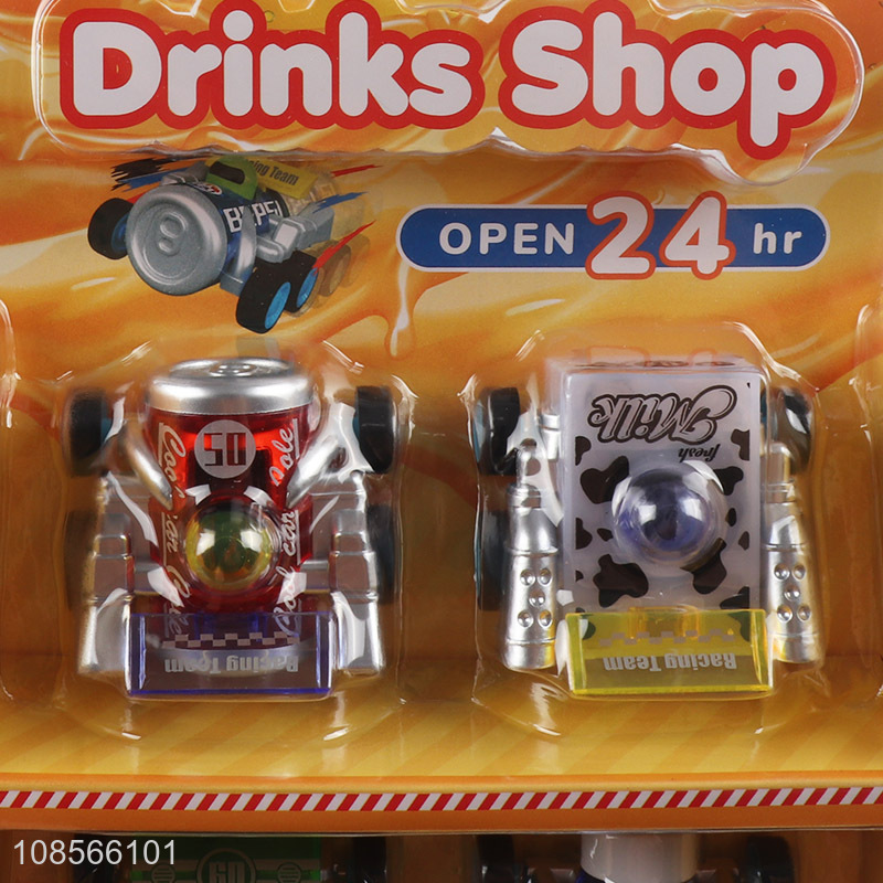 Factory price mini beverage race car pull-back car