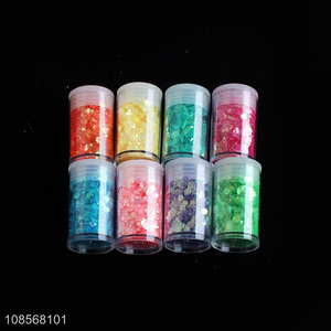 Yiwu market colourful nail art glitter powder stickers