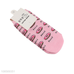 China factory pink girls cotton ankle socks for sale