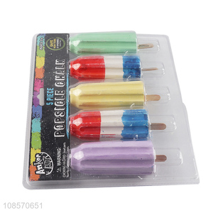 Wholesale 5pcs dustless popsicle chalks ice cream stick chalks