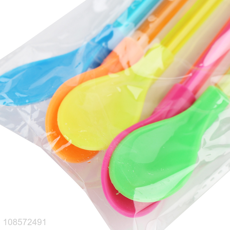 Latest products multicolor disposable spoon drinking straw