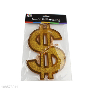 Hot items decorative golden dollar necklace for sale