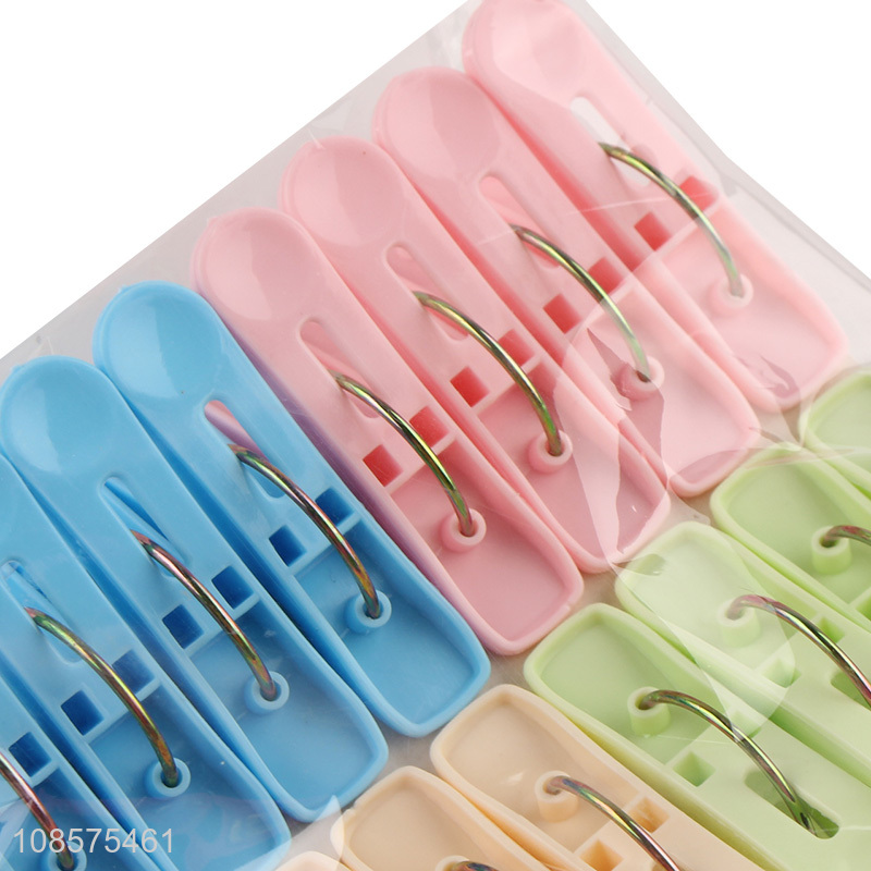 Wholesale 16pcs laundry clothes pegs clothespins with springs