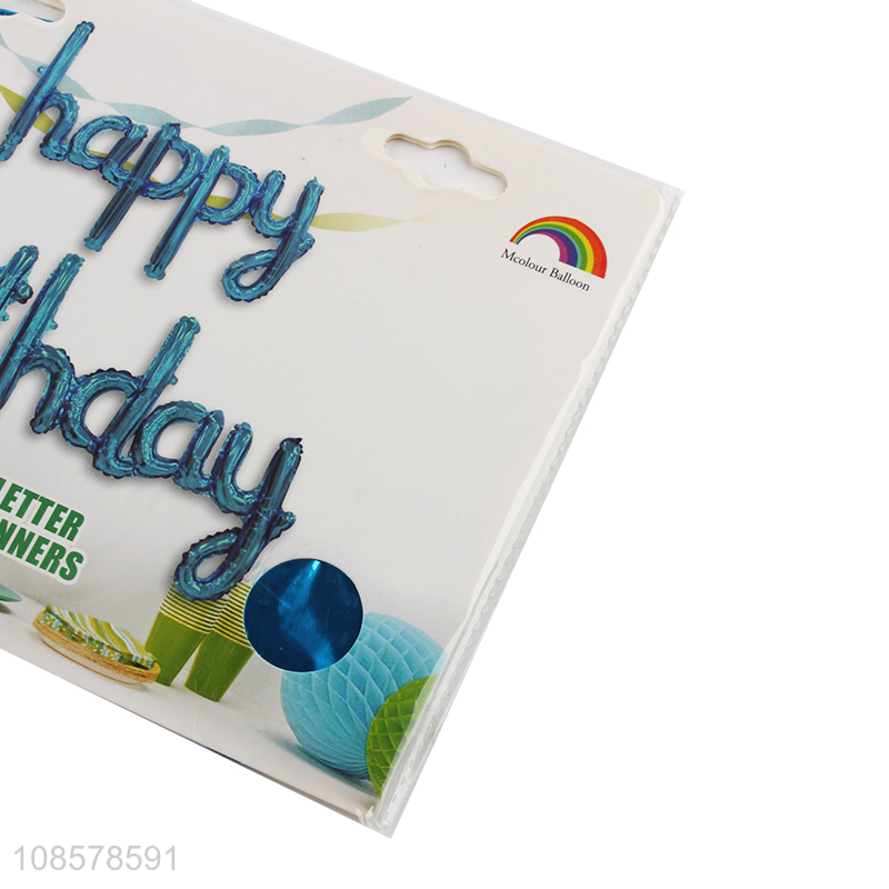 Hot selling happy birthday cursive letter balloon banners wholesale