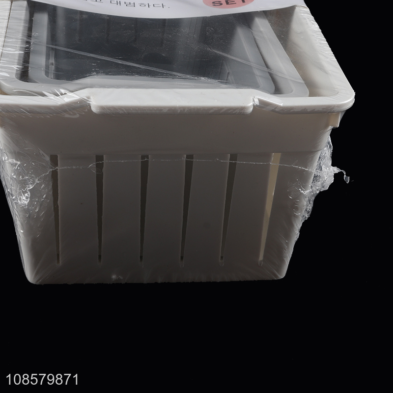 New arrival 3pieces plastic durable storage basket for sale