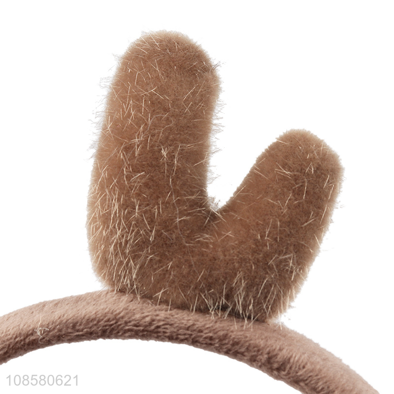 Wholesale cute antler earmuff plush faux fur earmuffs