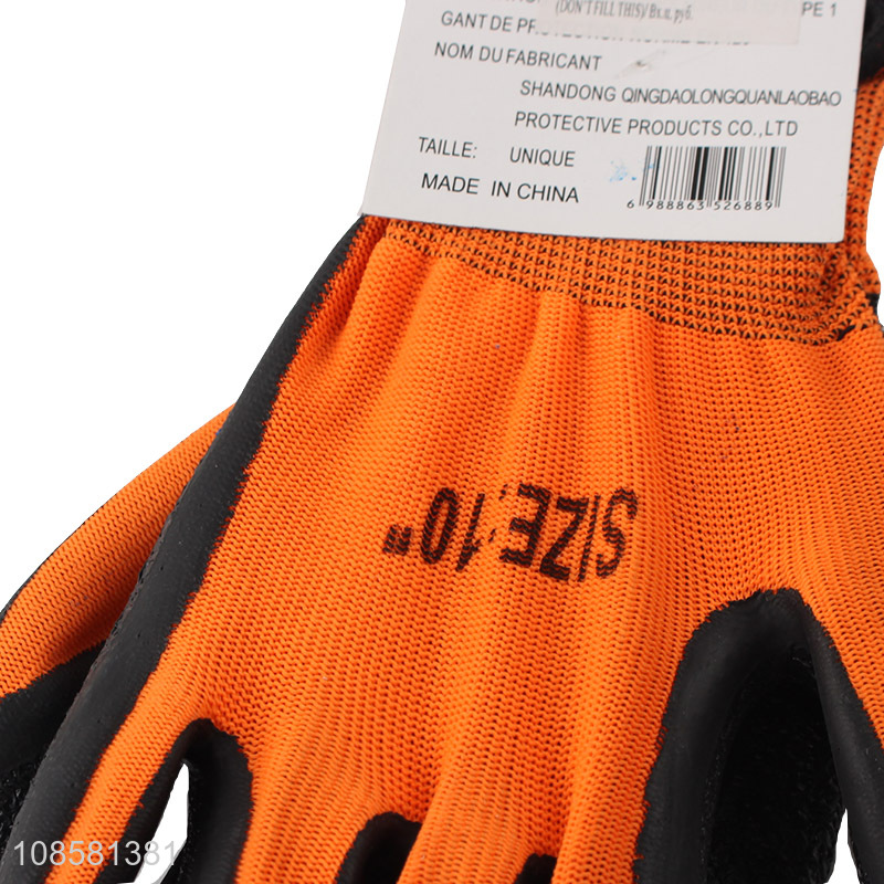 Wholesale safety gloves nylon latex gloves for hand protection