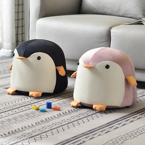 Hot product penguin stool shoe changing stool upholstered footstool