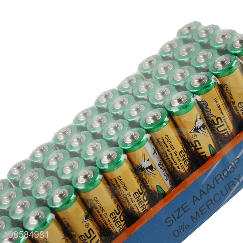 Online wholesale 4 pieces 1.5V AAA carbon-zinc batteries