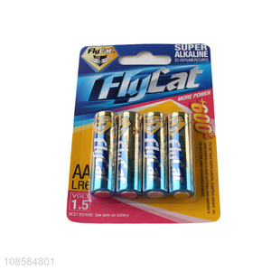 Online wholesale 4 pieces 1.5V AA alkaline zinc-manganese batteries