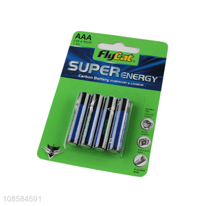 Yiwu market 4 pieces 1.5V AAA carbon-zinc batteries