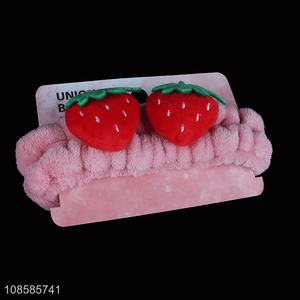 High quality cute strawberry makeup headband for women girls