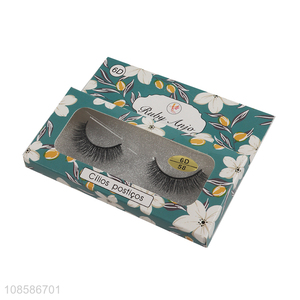 China supplier 1 pair 6D false eyelashes lightweight fake lashes