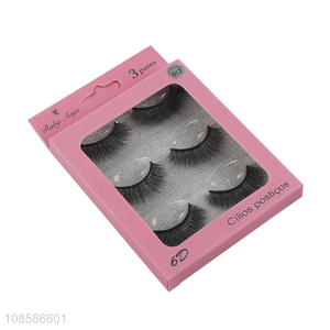 Factory wholesale 3 pairs 6D fluffy eyelashes short false lashes packs