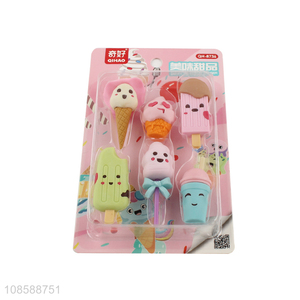 China wholesale ice-cream shape kids eraser set for stationery