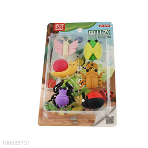 Factory supply insect series cartoon eraser set for students