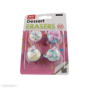 High quality dessert shape cartoon eraser set for students