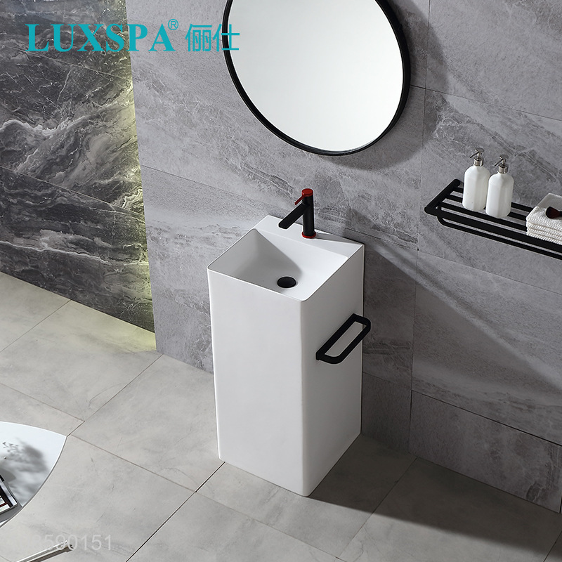 Wholesale modern simple artificial stone bathroom pedestal sink