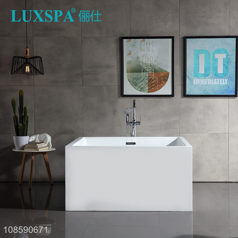 Hot selling matte white freestanding artificial stone adult bathtub