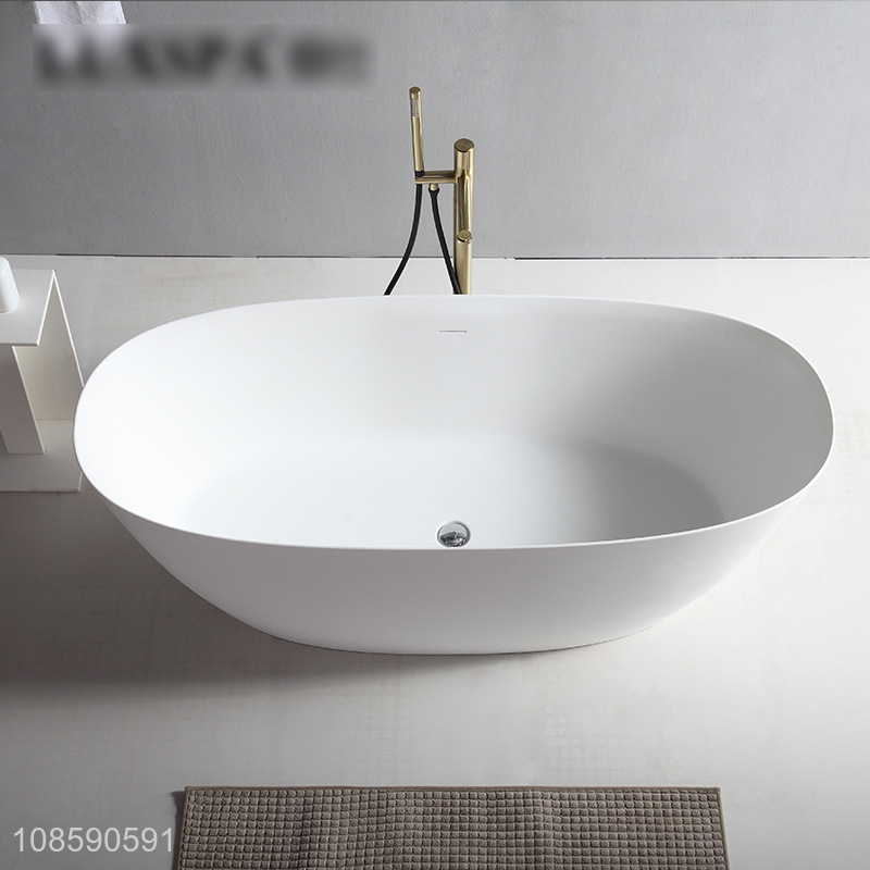 Wholesale two-person artificial stone solid surface freestanding bathtub