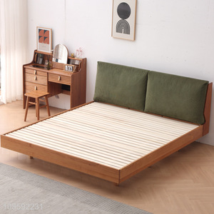 Popular products double bed solid wood corduroy soft bed