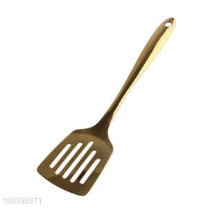 Hot products long handle golden slotted spatula for sale