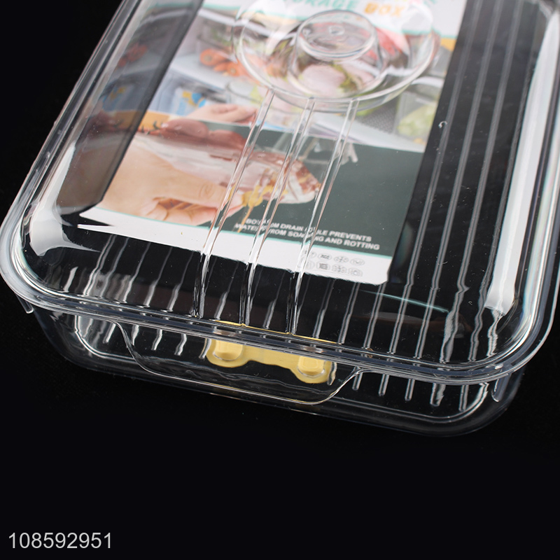 High quality transparent fridge organizer storage box with lid