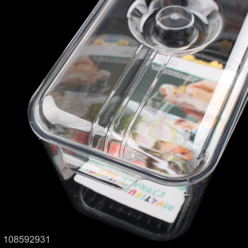 Low price transparent fridge organizer storage box with lid