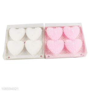 Good quality 4 pieces Valentine's Day candles heart shaped wax candle