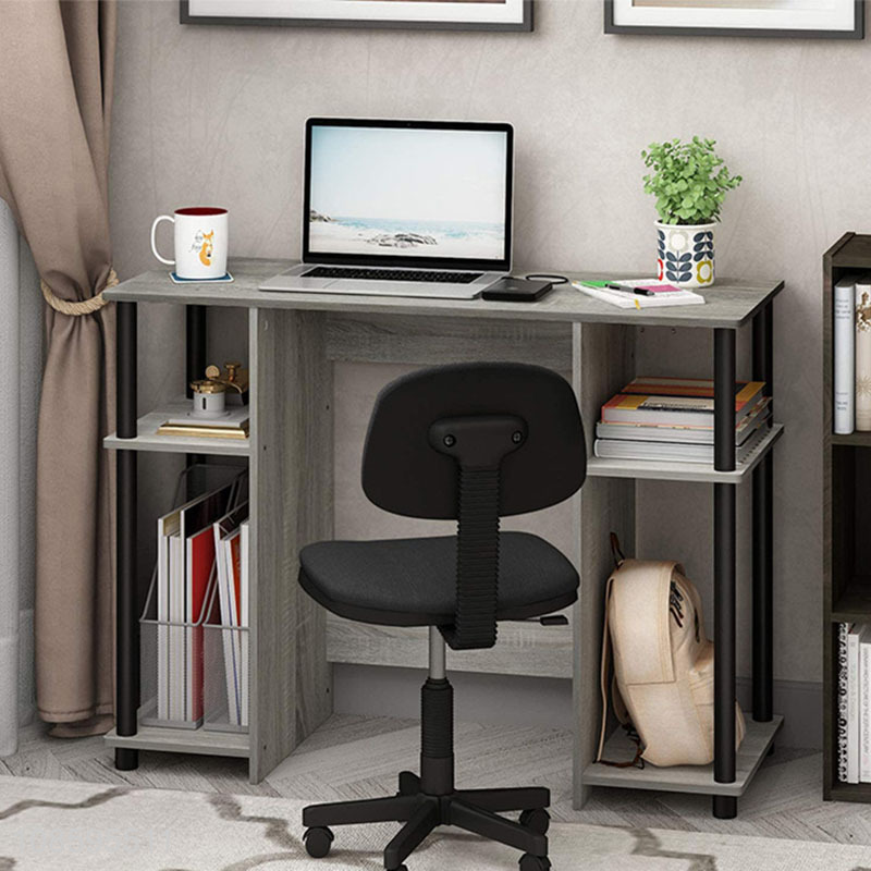 Low price home student study desk office desk with storage rack