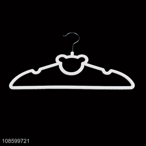 Hot sale durable children's flocked coat hanger for closet