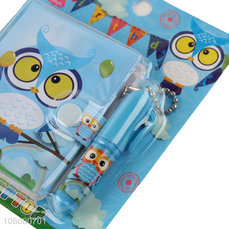 Wholesale stationery set cartoon owl pattern notebook and pen set