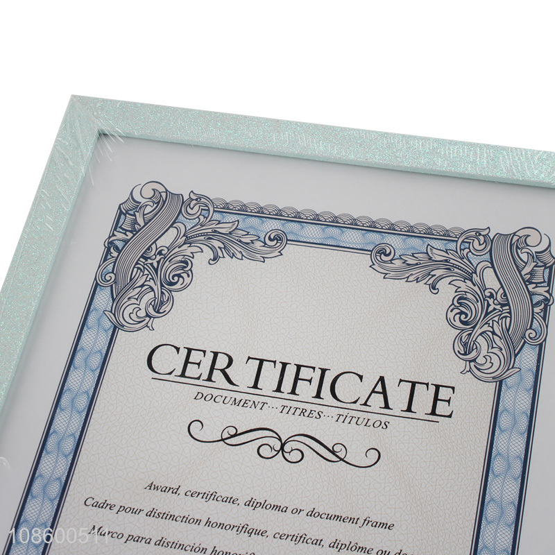 Factory price A4 certificate document frame plastic photo frame