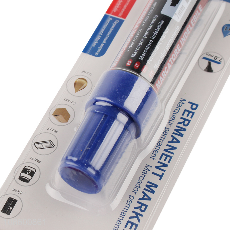 Wholesale blue ink permanent marker for carton, wood and plastic