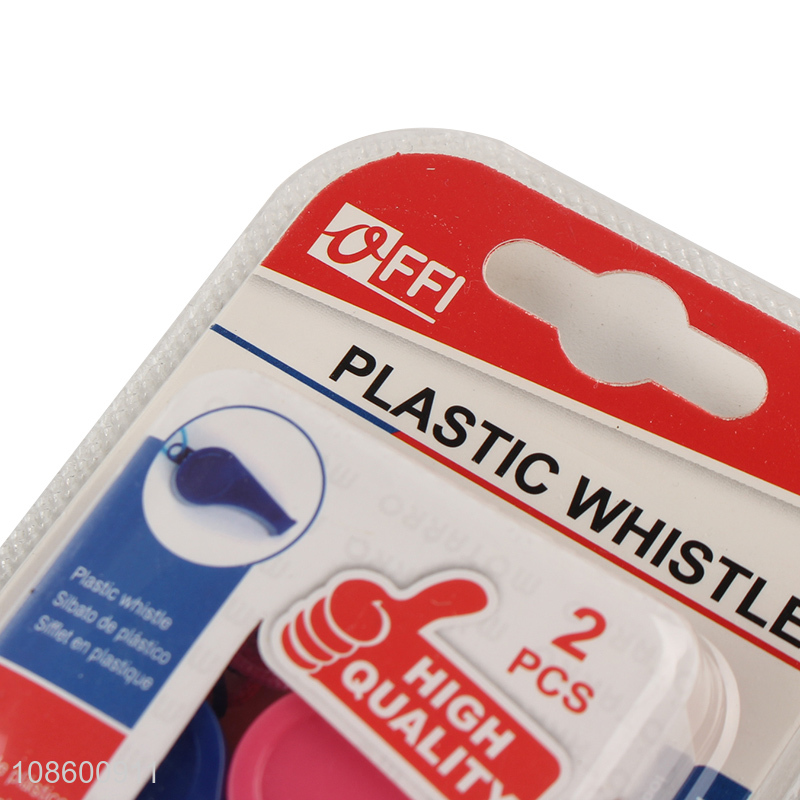 Wholesale 2pcs plastic whistles for coaches, referees officials