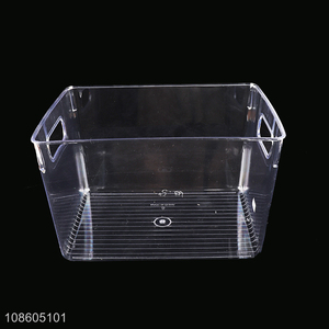 Hot selling plastic refrigerator organizer bin storage box with handles