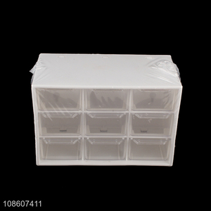 China factory 9drawer plastic jewelry storage box for home