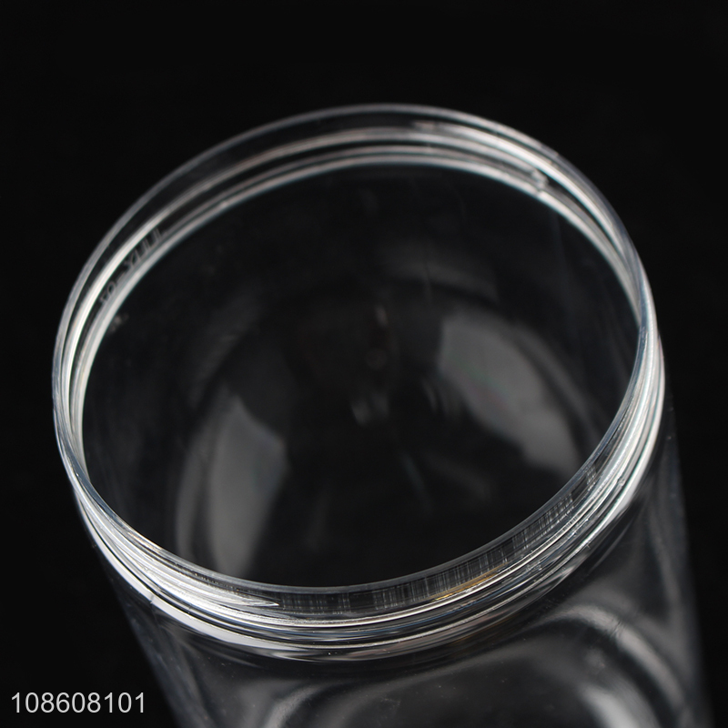 Yiwu market transparent plastic storage jar with lid