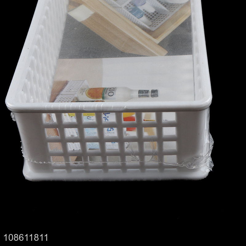 Hot selling rectangular plastic drawer organizer bin makeup storage box