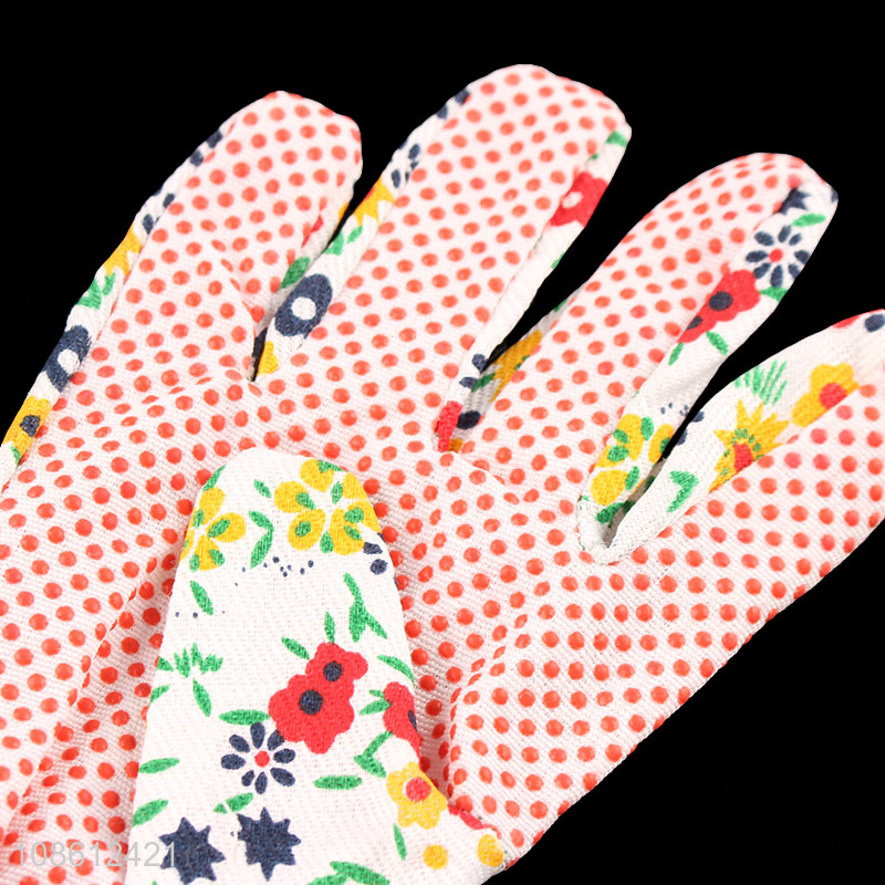 Hot sale floral print sweat absorbing cotton gauze safety gloves