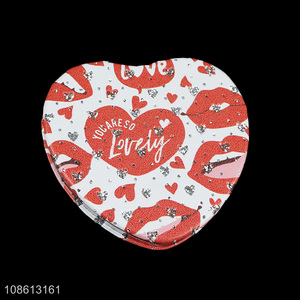 Yiwu market heart shape foldable makeup mirror pocket mirror