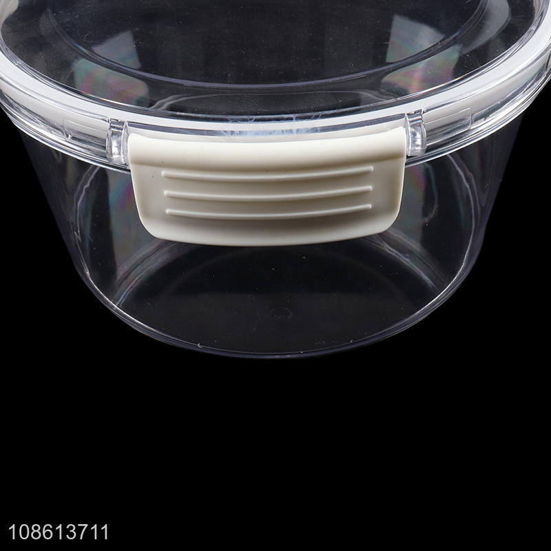 Wholesale round clear plastic food storage crisper freezer storage box