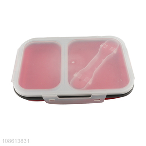 High quality microwave safe airtight collapsible silicone lunch box set