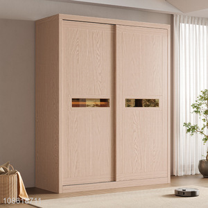 China factory solid wood wardrobe sliding door wardrobe