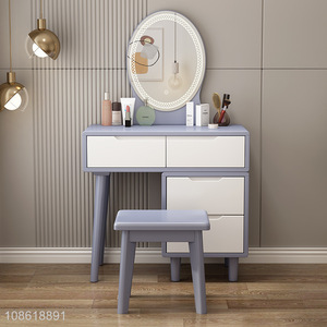 China wholesale minimalist wood furniture dressing table makeup vanity