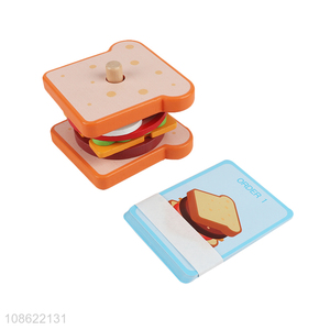 Wholesale kids pretend play wooden food toy wooden sandwich toy