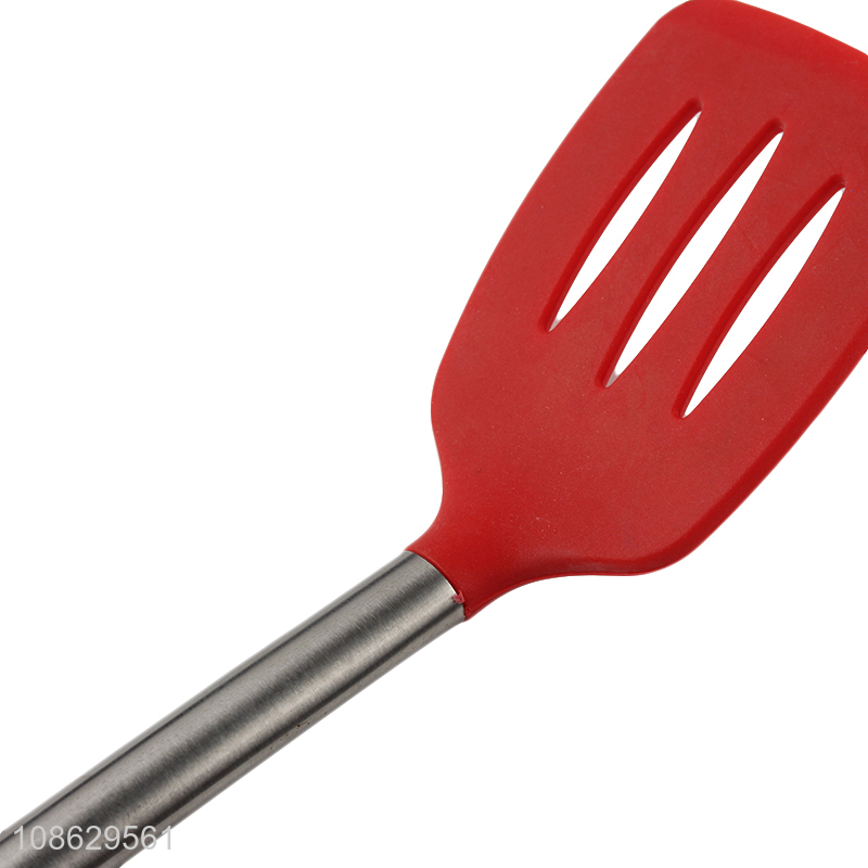 Good price heat resistant slotted spatula silicone slotted spatula